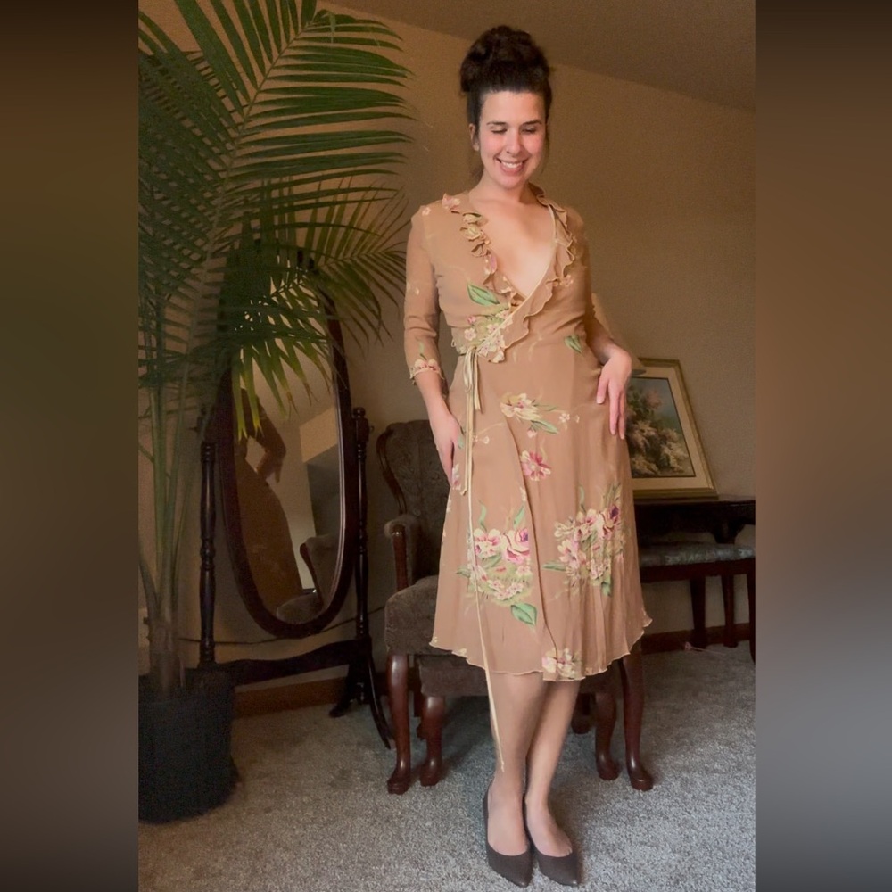 Floral Ruffle Wrap Dress - Picture 7 of 7